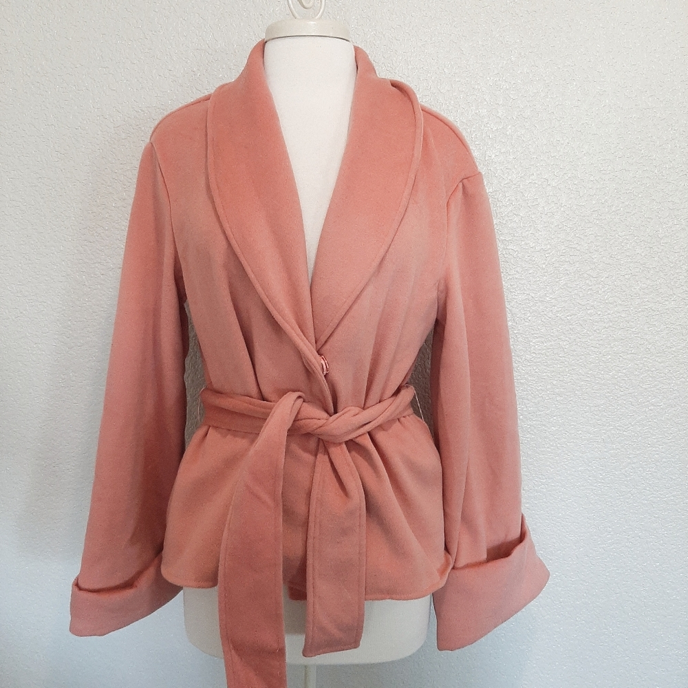 NEW Mink Pink Coral Coat w/Belt Closure Size Small